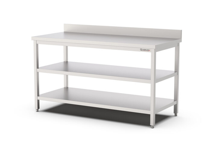 Werktafel dubbel bodemschap met opstaande rand
