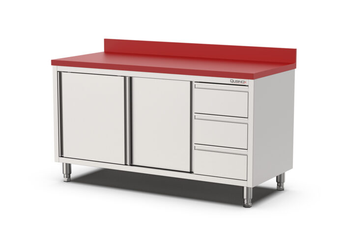 Polyethylene werkbank schuifdeuren met 3 laden
